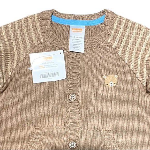 Gymboree Cotton Blend Cardigan Sweater, Light Brown, Baby Boy 6-12 Months, NWT - Picture 3 of 8